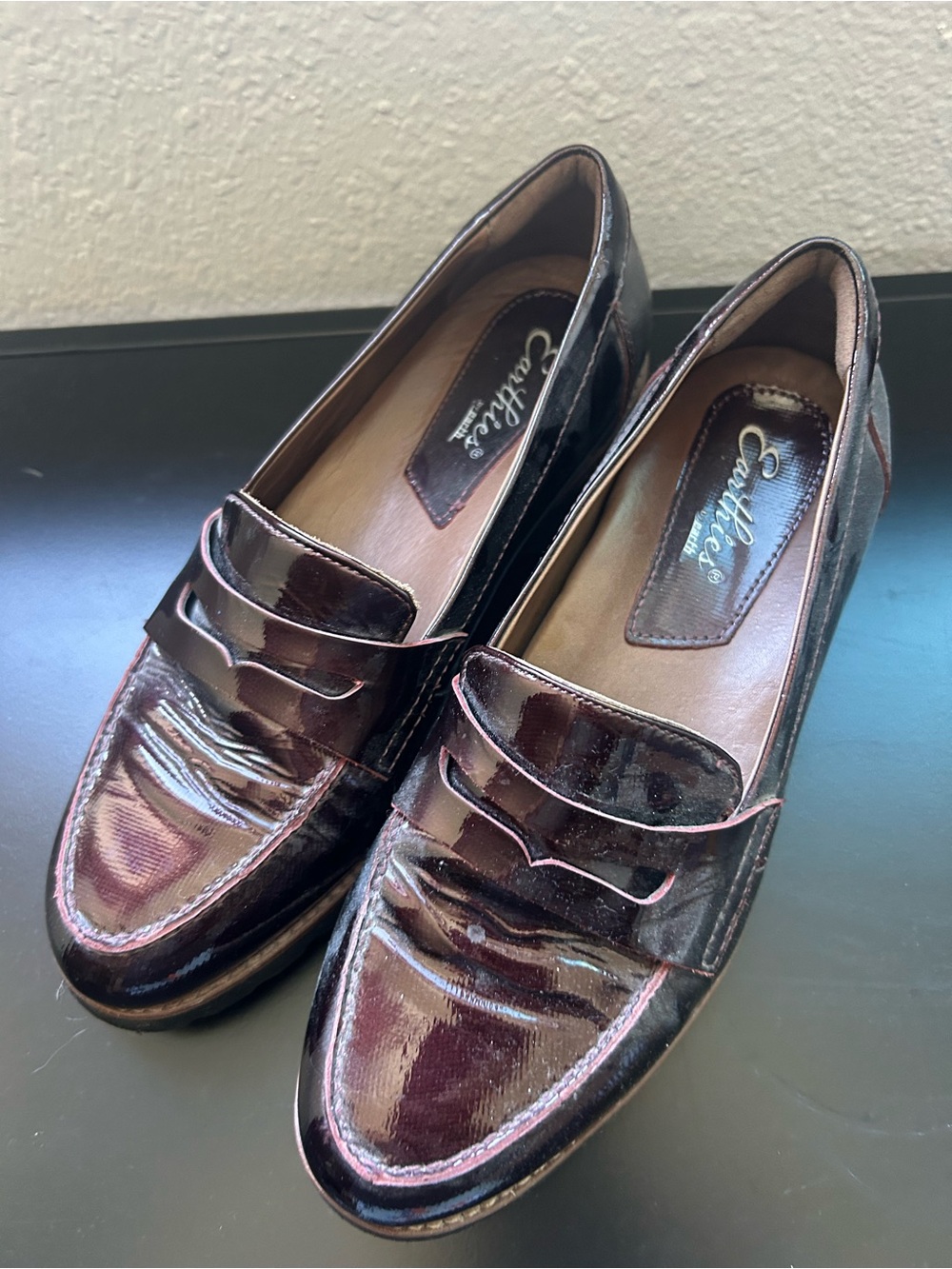 Women's Dark Burgundy Patent Penny Loafers